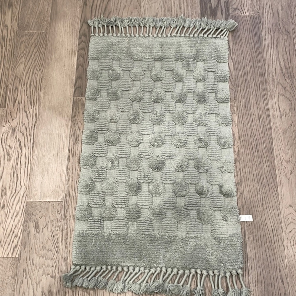 World Market Hand-Woven Checkered Bath Mat